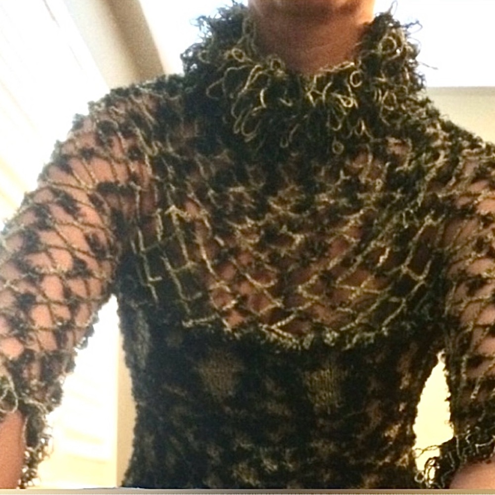 Handmade Unique Fishnet Sweater size medium - Picture 2 of 7